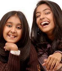 stock photo of two young girls
